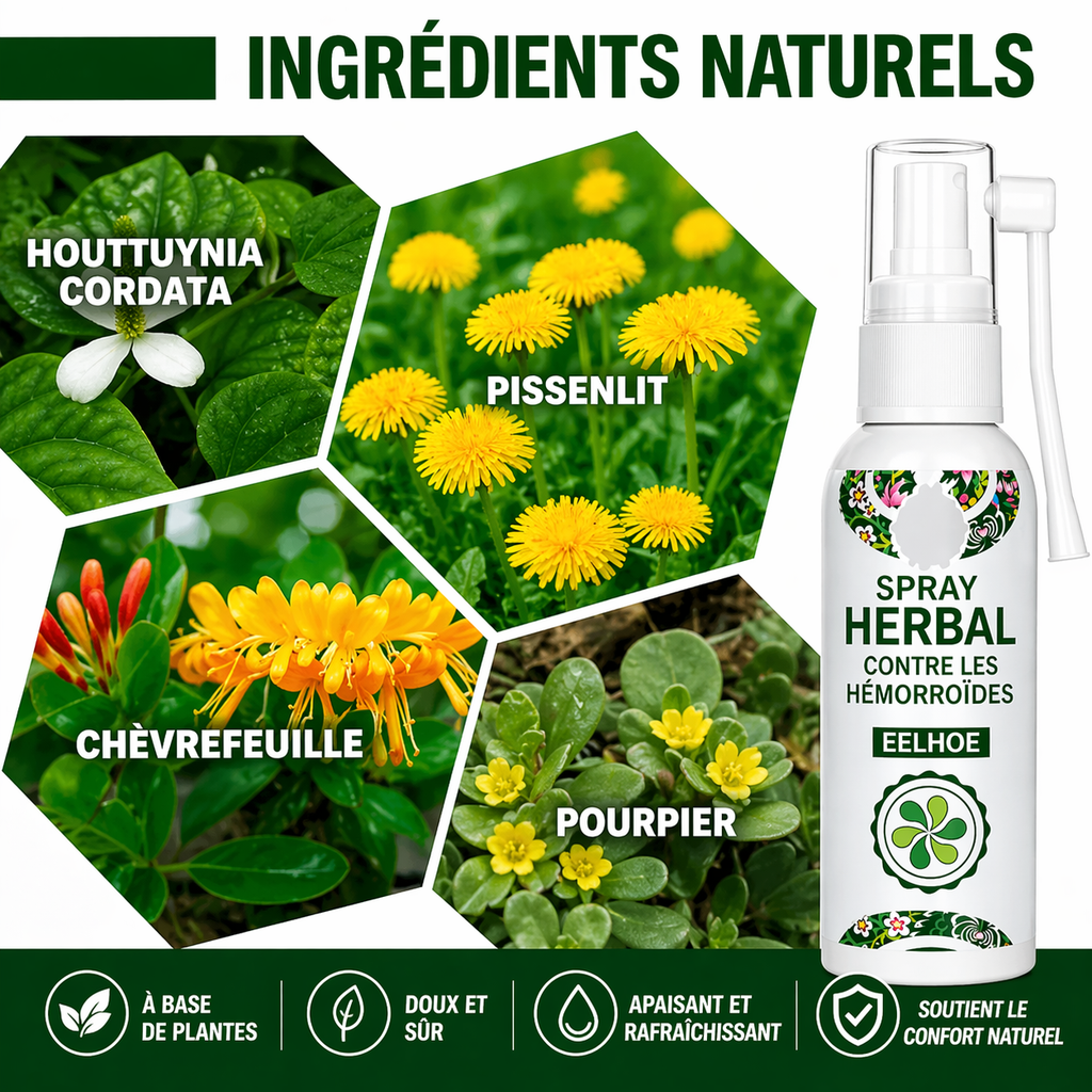Spray Herbal Contre les Hémorroïdes – Soulagement Naturel & Rapide | EELHOE 30ml